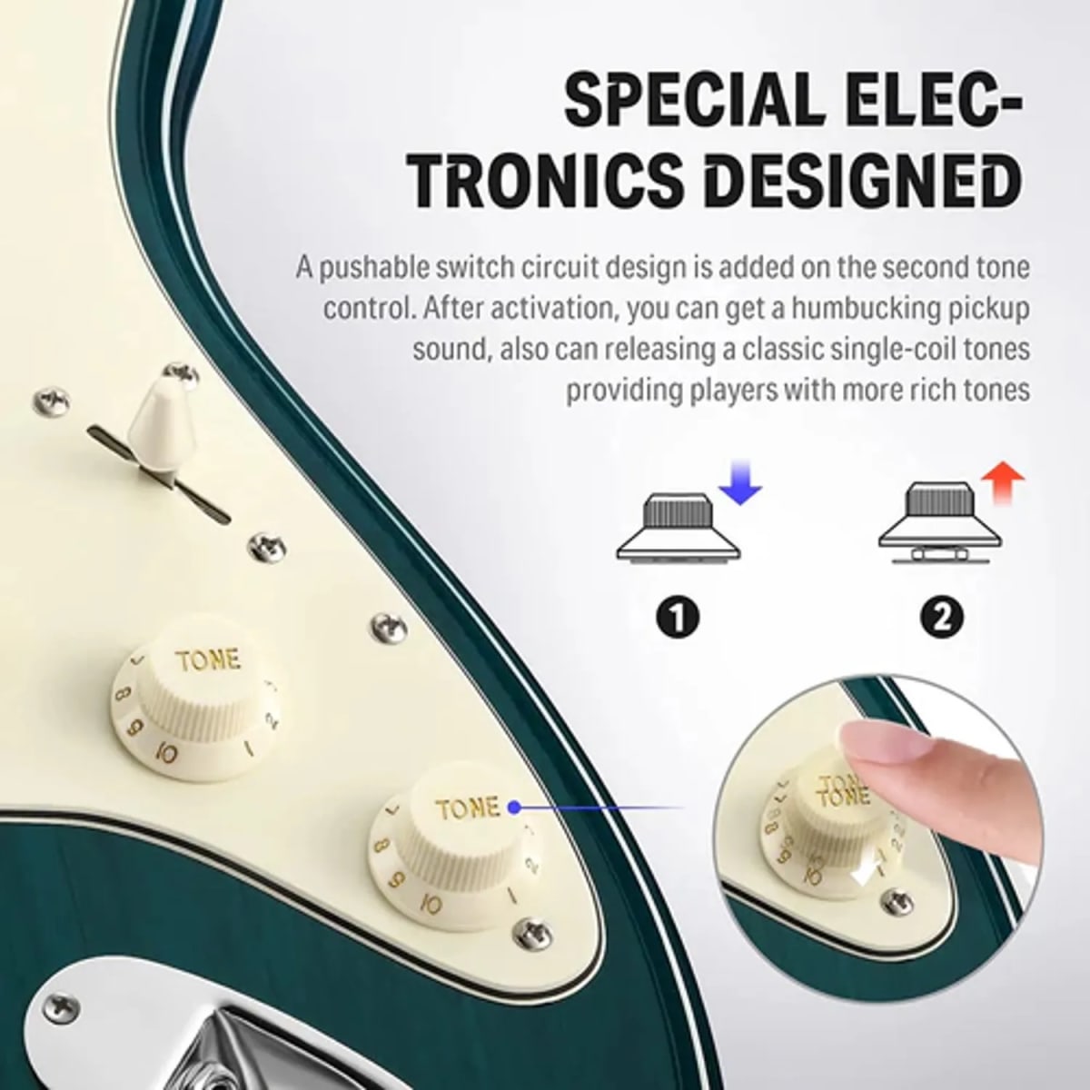 GUITARRA ELECTRICA STRAT SSH DARK GREEN DST-400DG DONNER3