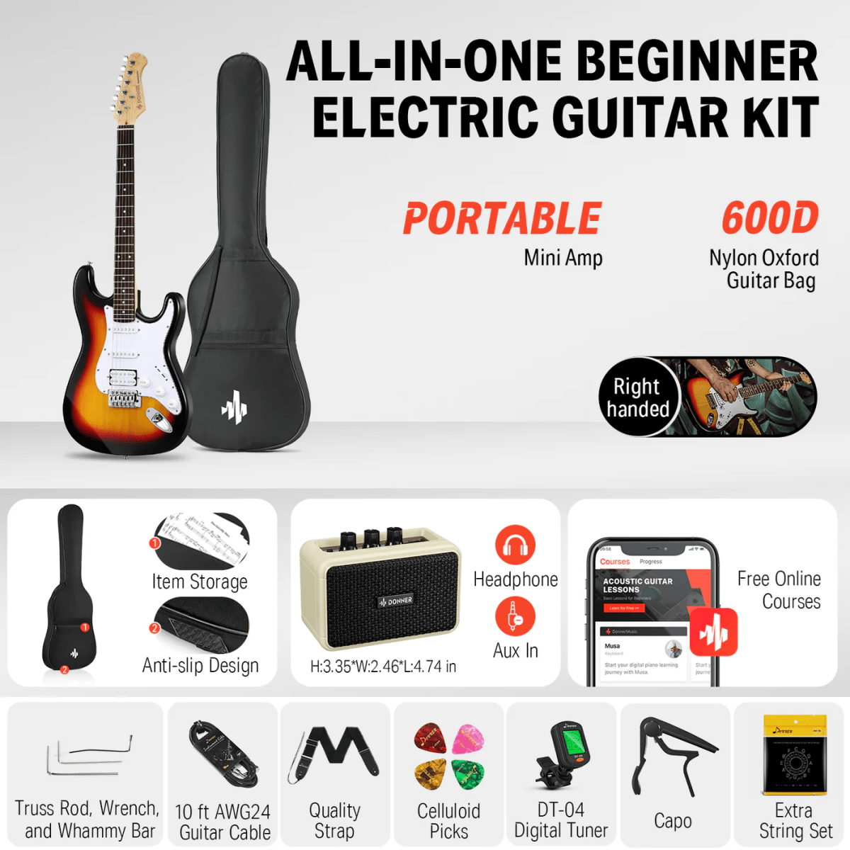 Guitarra Eléctrica Donner DST-100S6