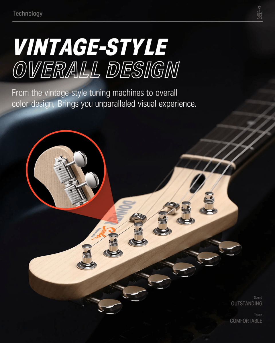 Pack Guitarra Eléctrica Donner DST-152 Black5