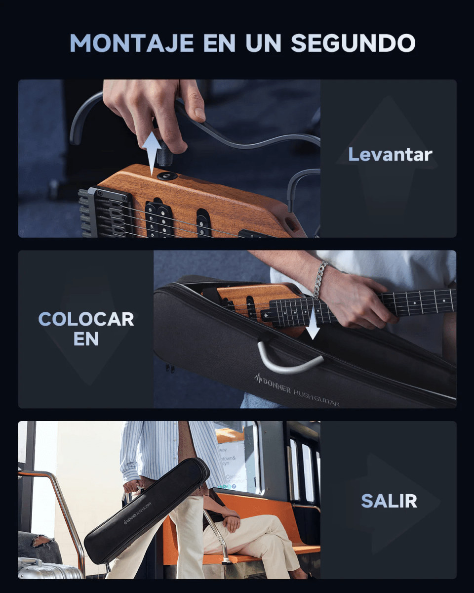 Guitarra eléctrica HUSH-X Donner Natural2