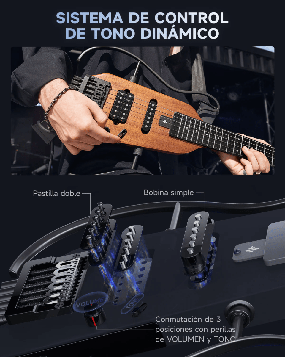 Guitarra eléctrica HUSH-X Donner Natural5
