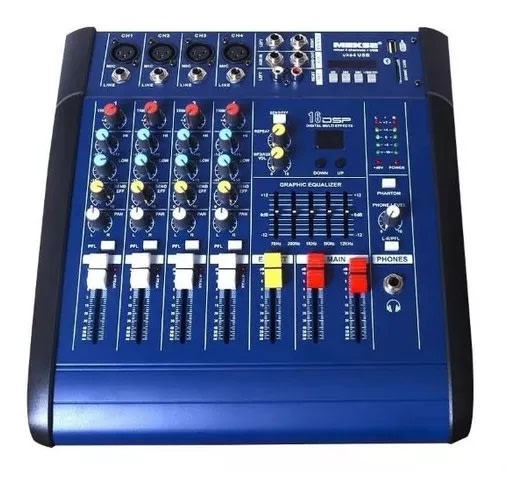 CONSOLA POWER MIXER 4CH BLUETOOTH + USB MEKSE1