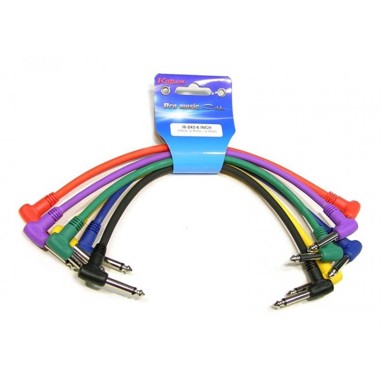 PACK 6 CABLES PATCH 6.3 MONO A 6.3 MONO 30 CM KIRLIN1