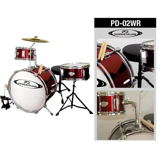 BATERIA PARA NIÑOS POWERDRUMS PD-02 ROJO1