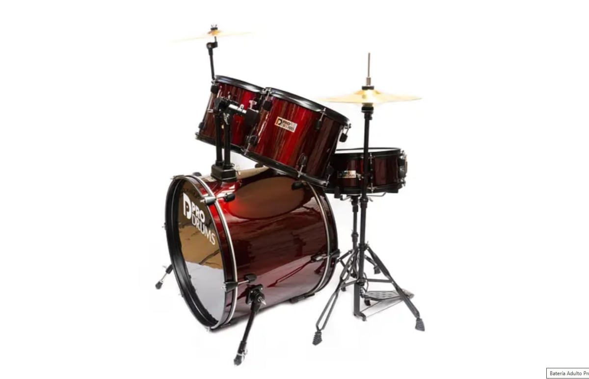 BATERIA ACÚSTICA 5 PCS ROJO VINO PRODRUMS1