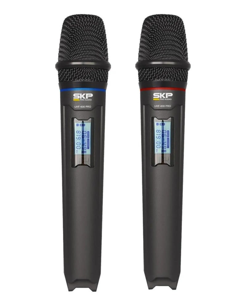 MICRÓFONOS INALÁMBRICOS UHF DOBLE 600 PRO SKP2