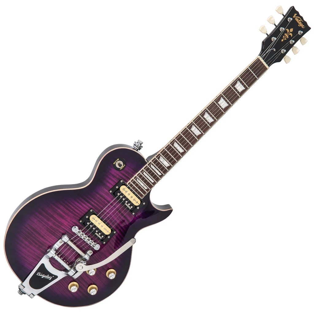 Guitarra Electrica REISSUED PURPLE FLAMED W/BRIDGE BIGSBY VINTAGE5
