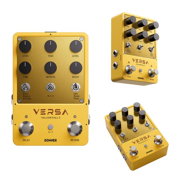 Pedal compacto delay y reverb Yellow Fall II Donner6