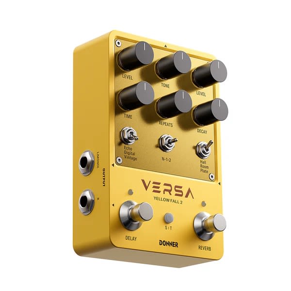 Pedal compacto delay y reverb Yellow Fall II Donner2