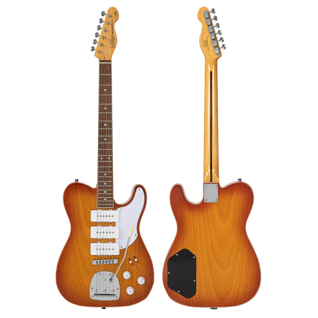 Guiarra Electrica REVO SERIES TRIO GUITAR HONEYBURST7