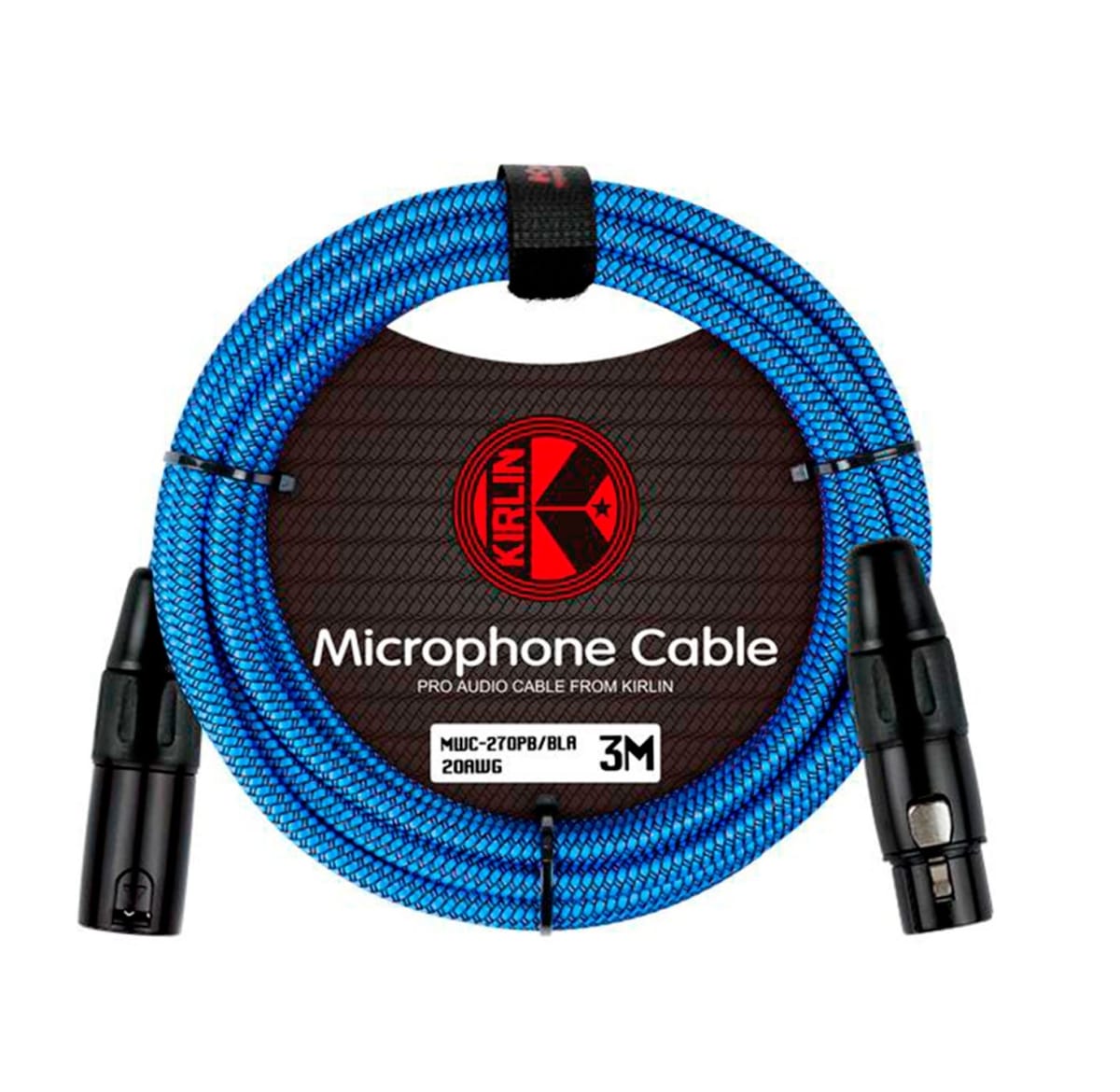 CABLE XLR A XLR TELA AZUL 3 MTS KIRLIN1