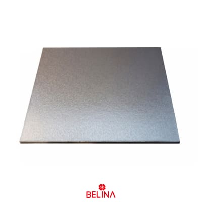 Base cuadrada fina plata 25cm x 2mm