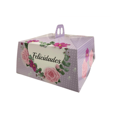 CAJA TORTA CHICA FELICIDADES 25cm X 14cm