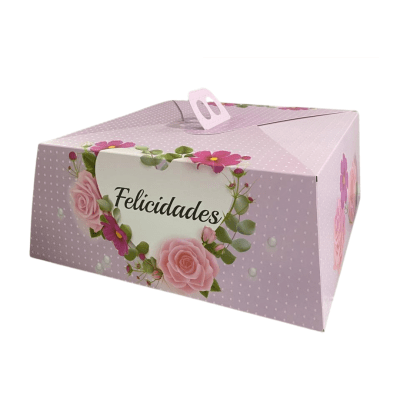 CAJA TORTA GRANDE FELICIDADES 30,5cm X 14cm