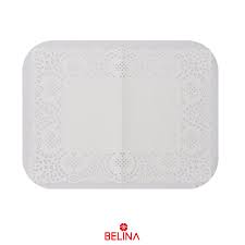 Bandeja cuadrada blanca +papel secante 1uni1