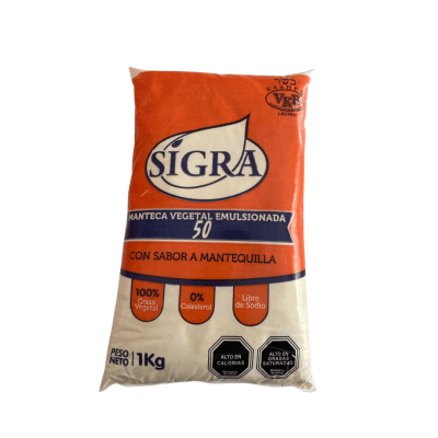 MANTECA VEGETAL 50% SABOR MANTEQUILLA 1KG