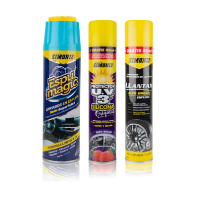 PACK SILICONA + LIMP. DE ESPUMA 400ML + RENOV. DE LLANTAS