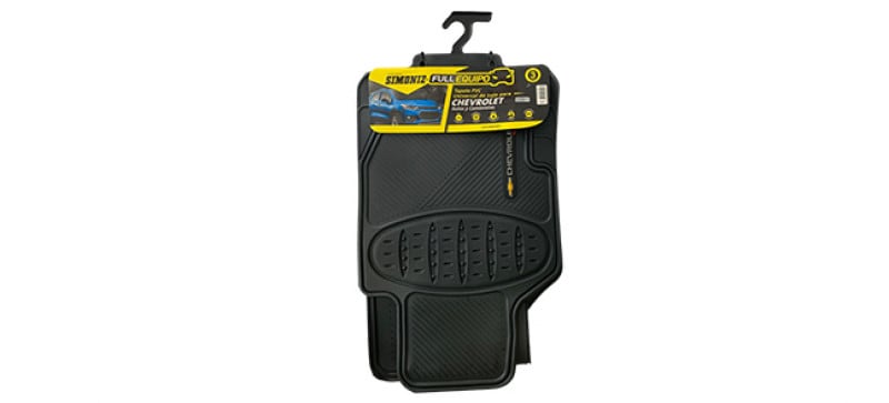 TAPETE PVC UNIV. CHEVROLET NEGRO 3 PZAS 0