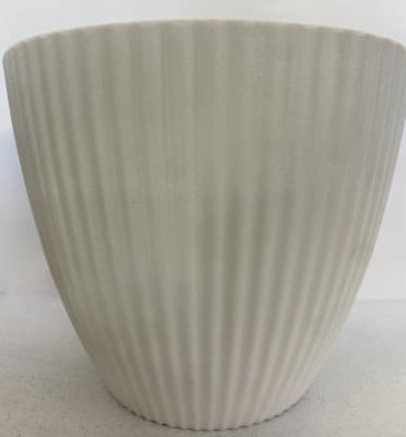 Maceteros Rayado Resina  Grande  Blanco