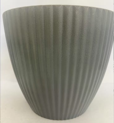Maceteros Rayado Resina Grande Gris