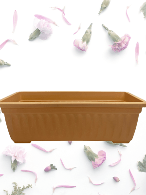 Jardinera Estriada Rectangular.  Crema. 43,5x19 CM