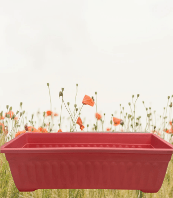 Jardineras.Estriada Rectangular.  Rosado. 49,5x21 CM