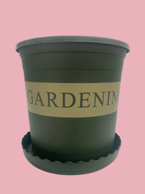 Maceteros Gardening con Plato Verde: 22,5x21,5 CM