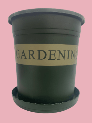 Maceteros Gardening con Plato Verde: 24,5x26,5 CM