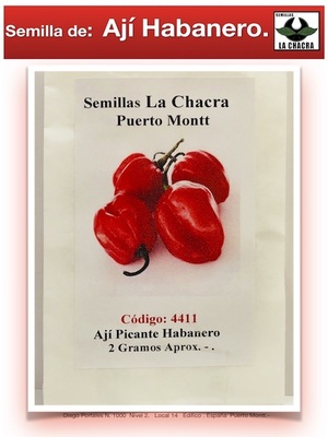 Ají Picante Habanero. Rojo