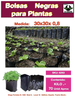 .Bolsa Negra c/Fuelle 30x30x0,8   KILO