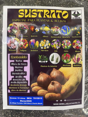Sustrato Especial Bulbos & Plantas.  Envase  15 Litros.