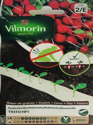 Cinta de Semillas Biodegradables Rabanito Cherry.