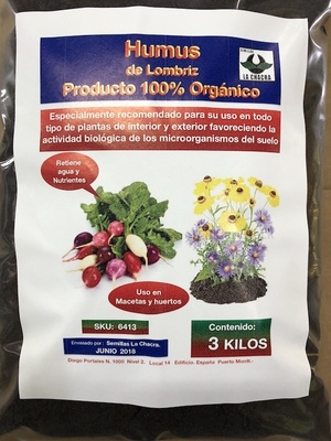 Humus de Lombriz . 3 Kilos La Chacra