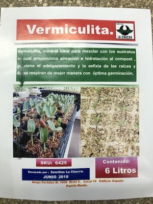 Vermiculita Gruesa . 6 Litros La Chacra