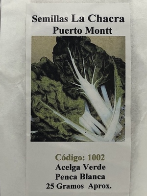 Acelga Verde 25 Gramos. Penca Blanca