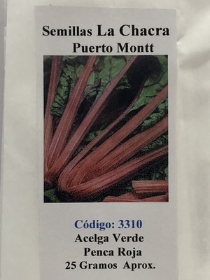 Acelga Verde 25 Gramos Penca Roja