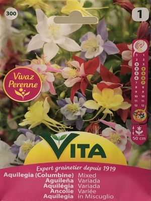 Aquilegia Gigante. Colores Variados.
