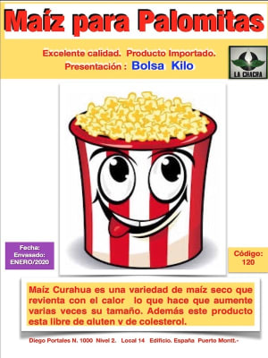 Maíz Curagua para Palomitas Kilo