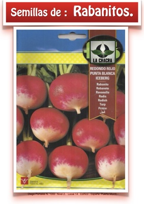 RABANITO REDONDO ROJO PUNTA BLANCA ICEBERG 20 Gramos.