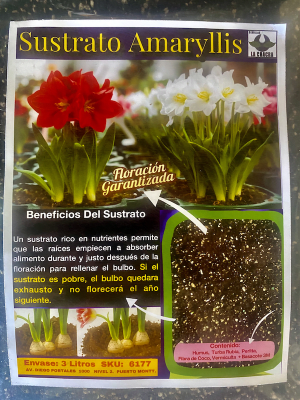 Sustrato Especial  Para Amaryllis Bolsa 3 Litros