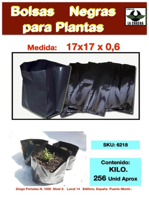 BOLSA NEGRA CON FUELLE. 17X17X 0,6. KILO