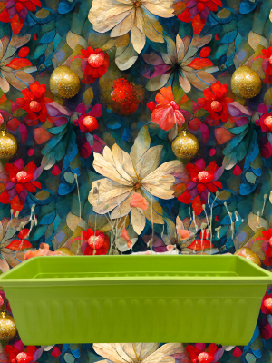 Jardinera.Estriada Rectangular.  Verde Claro. 49,5x21 CM