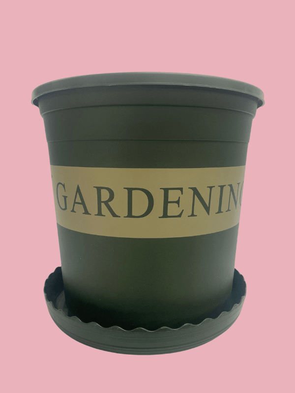 Maceteros Gardening con Plato Verde: 22,5x21,5 CM1