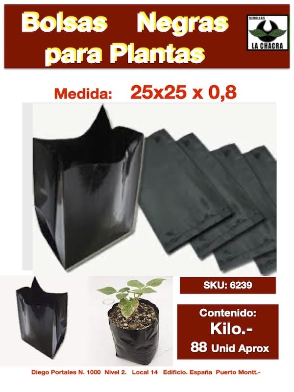 BOLSA NEGRA CON FUELLE. 25X25X0,8 KILO1