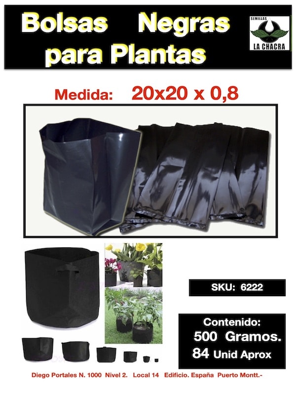 Bolsa Negra c/Fuelle 20x20x0,8. 500 Gramos1