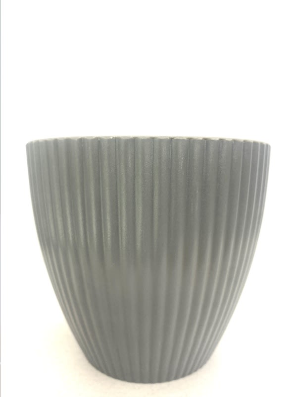 Maceteros Rayado  Gris.  Resina1