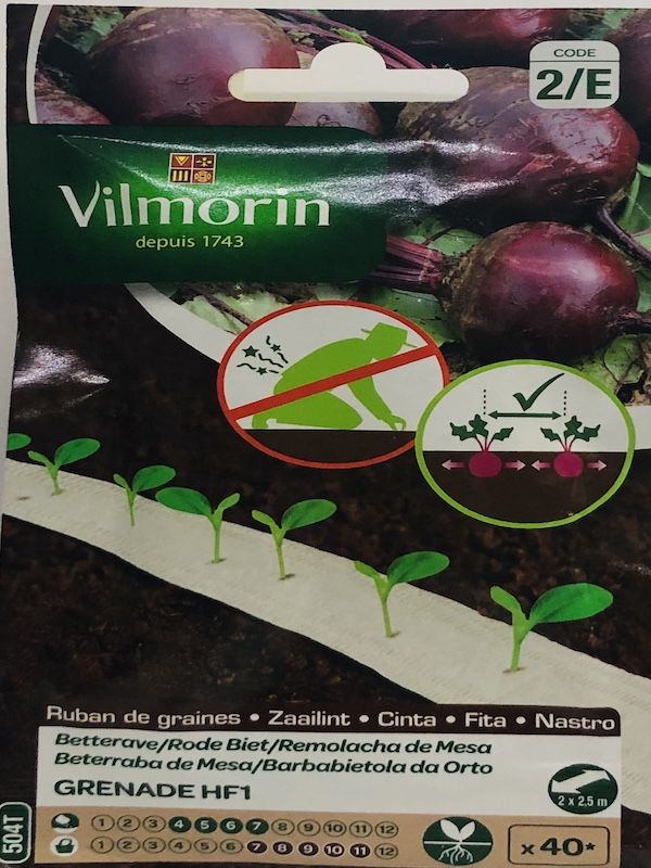 Cinta de Semillas Biodegradables Betarraga de Mesa1