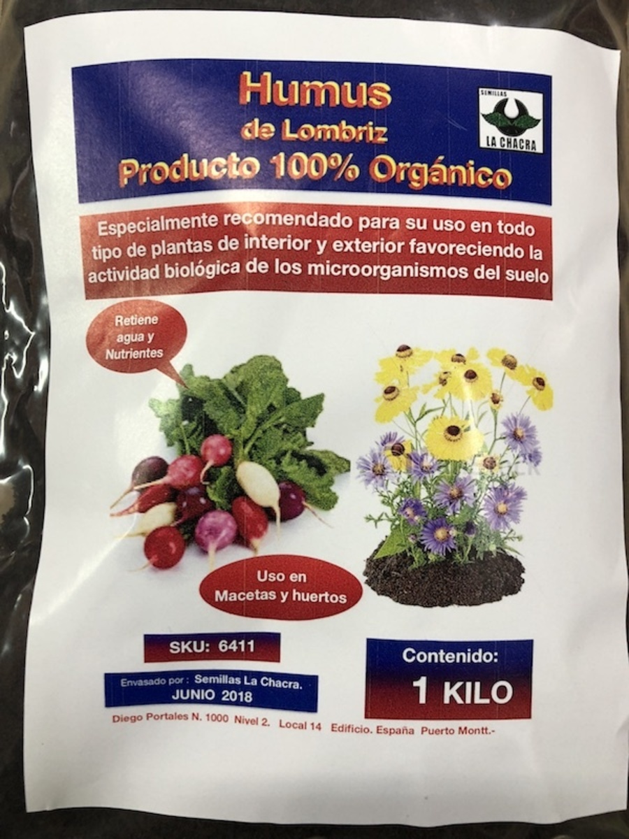 Humus de Lombriz . 1 Kilo . La Chacra1