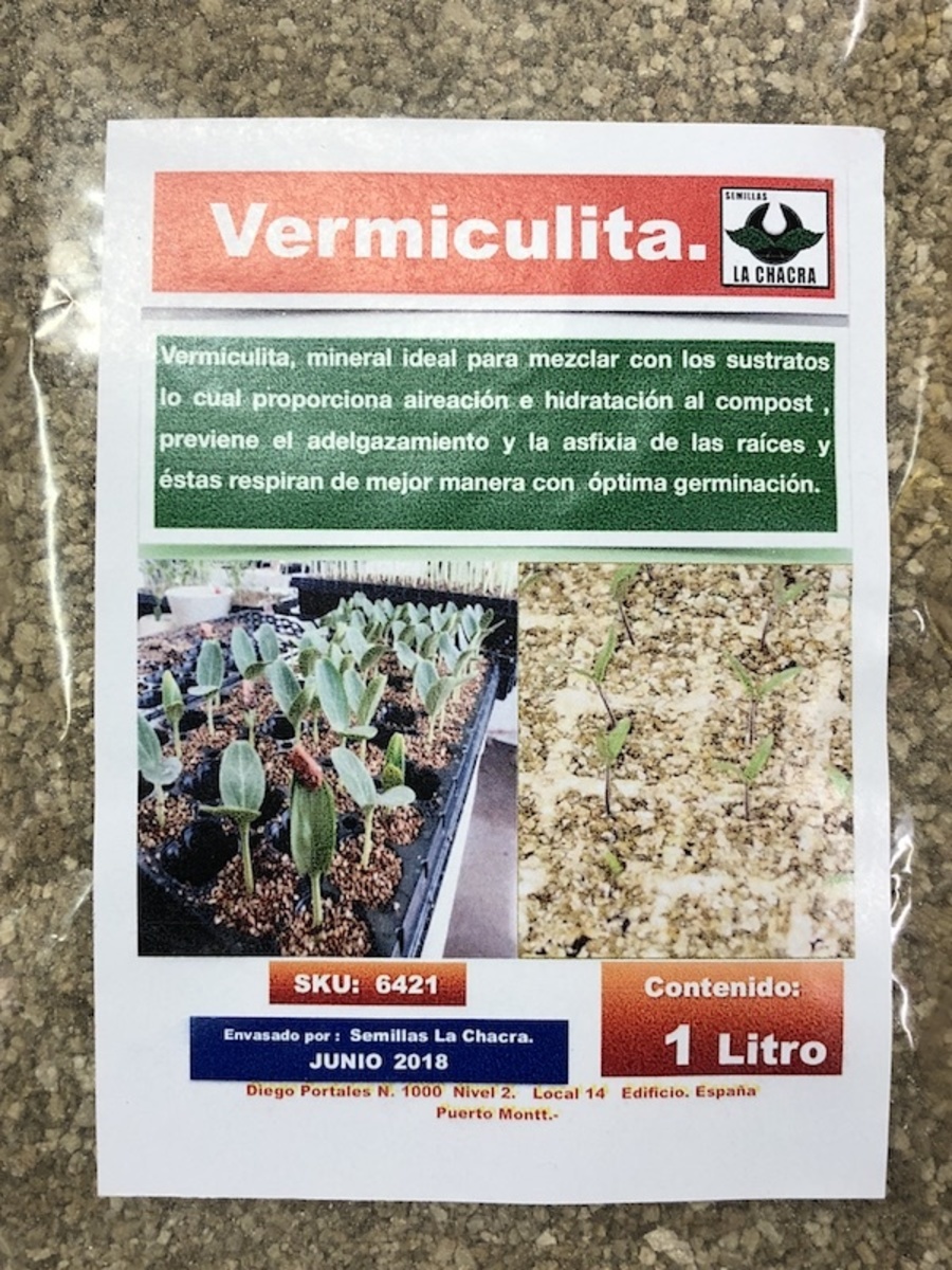Vermiculita Gruesa . La Chacra. 1 Litro1