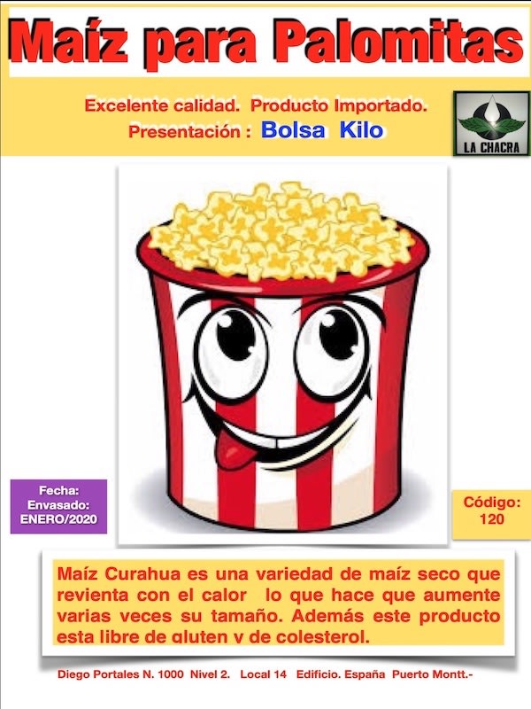 Maíz Curagua para Palomitas Kilo1